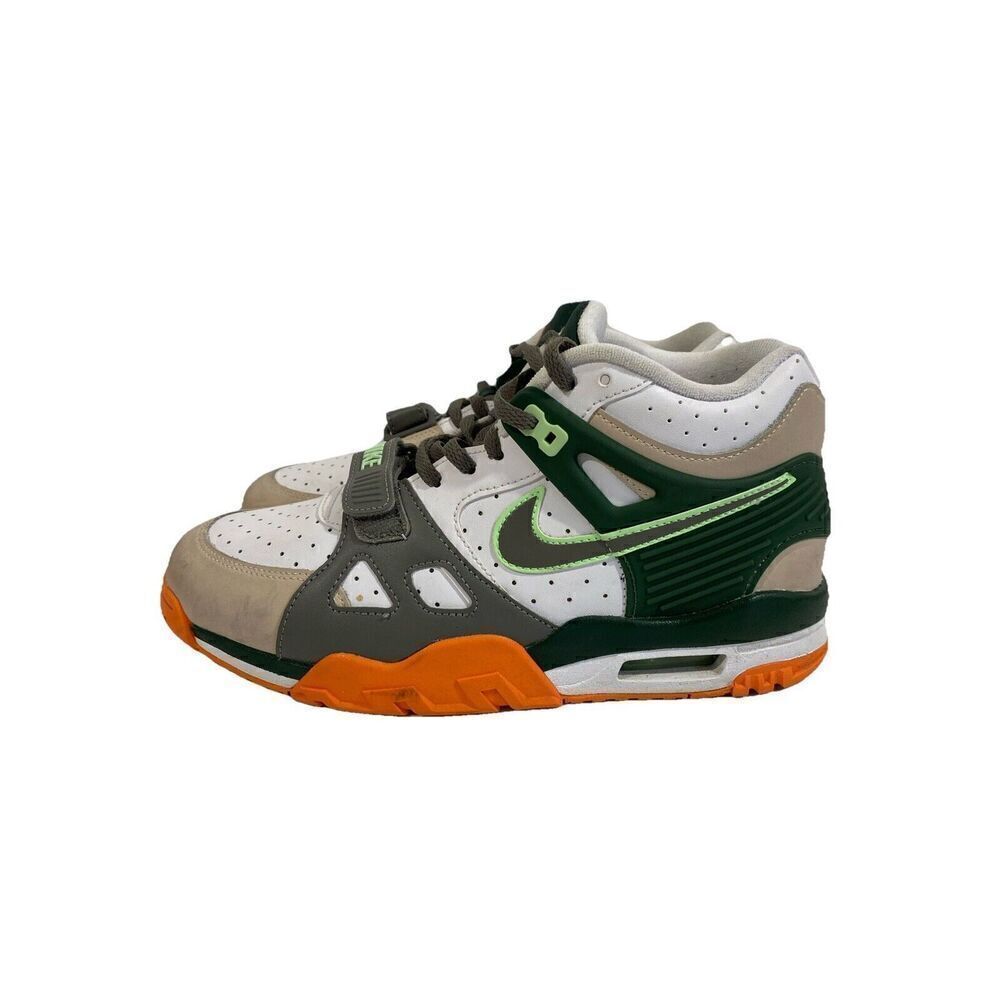 NIKE TRAINER 3 BG BASKETBALL SHOES SIZE 7Y #FZ3555 323 Green Orange Mid High Top